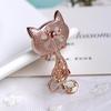 Shoulder Animal Pins Accessories Corsages Women Cats Lovely Crystal Brooch Black Cats Pin MIT