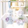 Soft Polyester Bunny Plush Toy With Floral Pattern For Women Purse Charms