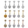 5Pcs/Set Stainless Steel  Navel Belly Button Rings Bar Piercing Jewelry