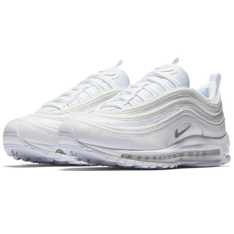 Nike Кроссовки Air Max 97 Triple White для мужчин Серо-волчий-Черный 921826-101