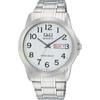Men's A142-214 ( Watch Q&Q Analog Day-Date) Round Watch Silver Analog