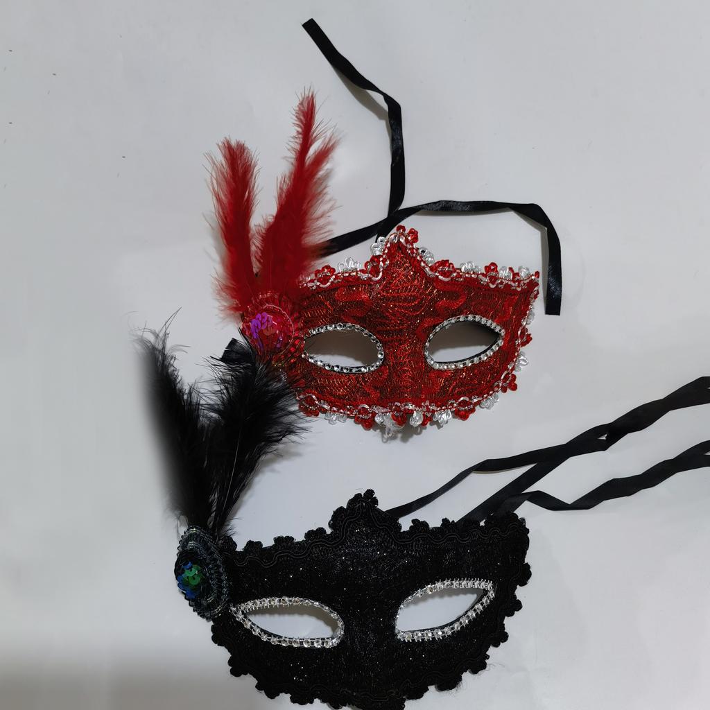 2 шт. маска принцессы из перьев на Хэллоуин, маска для глаз на вечеринку-маскарад, украшения для вечеринки с привидениями на Хэллоуин
