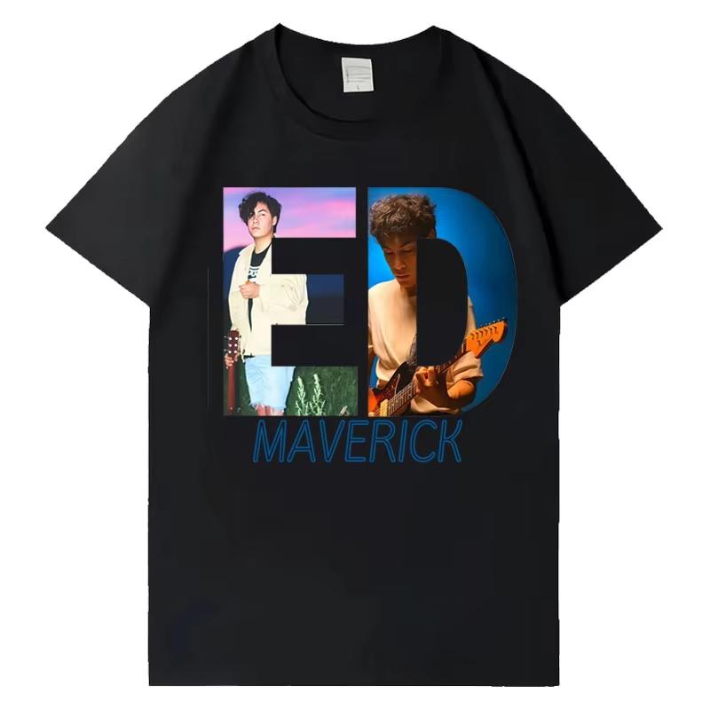 Singer Ed Maverick Album Graphics Tees Unisex Women Tshirts Fashion Shortsleeved Pure Cotton Pop Aesthetic Harajuku Cozy Tshirts