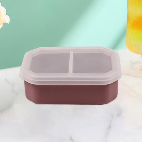Силиконовый ланч-бокс с двойным отделением, контейнер для бенто, портативный, подходит для микроволновой печи, для приготовления еды на работу, в школу, на пикники