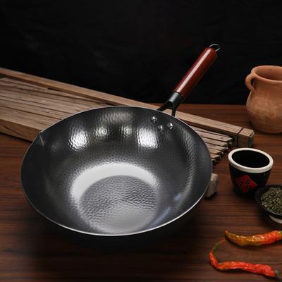 Кованая чугунная сковорода вок с антипригарным покрытием, сковорода с рисунком рыбьей чешуи, равномерный нагрев, эргономичная ручка, кастрюля для жарки, тушения, приготовления на пару
