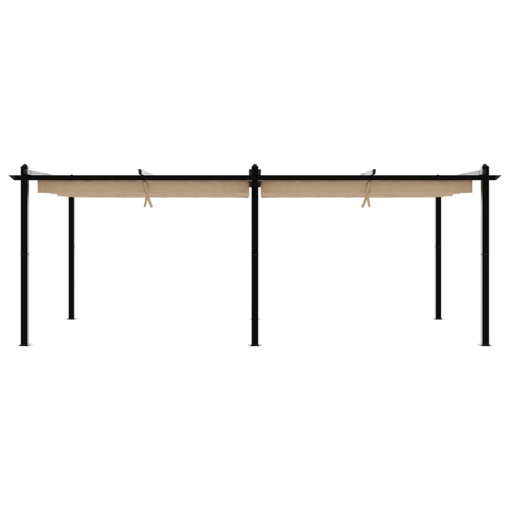 Garden Pavilion with Extendable Roof Taupe 3x6 m Aluminum