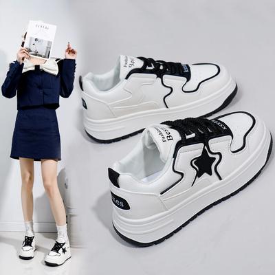 INS белые туфли для студентов, корейский стиль, женская модная весенняя новая дышащая повседневная обувь на платформе, увеличивающая рост, Street Shot A615