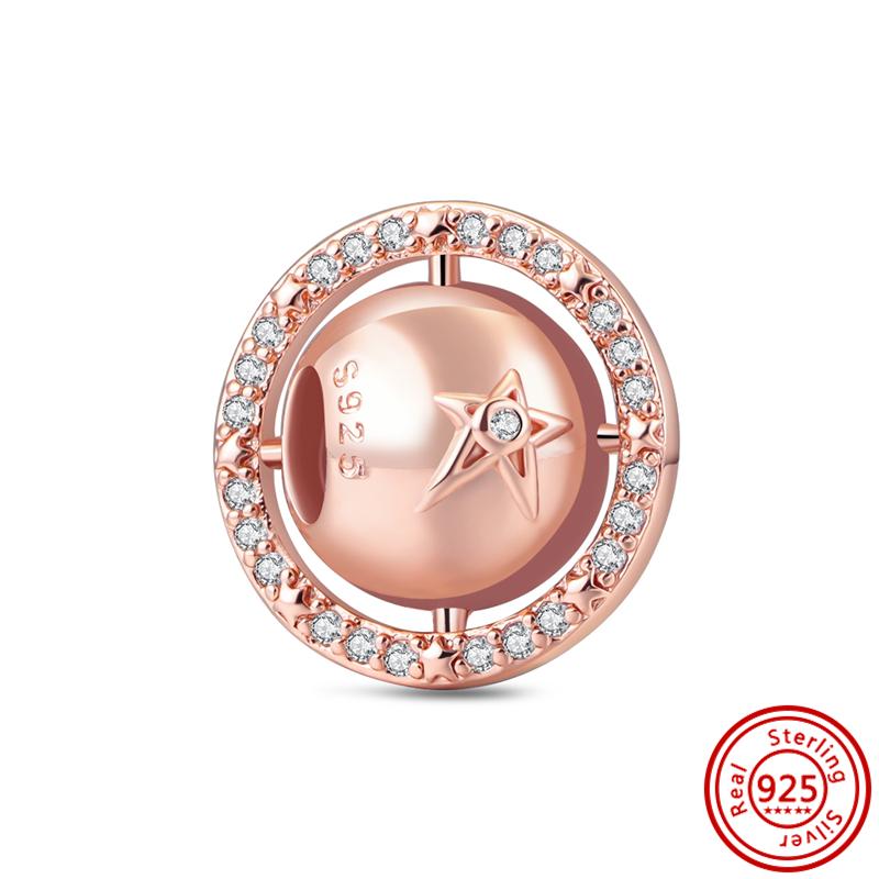 92 Стиль 925 Серебряная Звезда Луна Солнце Снежинка Растение Перо Сердце Тонкие Бусины Паве Подходит Оригинальные Подвески Браслет DIY Ювелирные Изделия