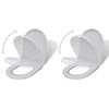 VidaXL Toilet Seats with Lids 2 Pcs Plastic White