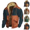 Men's Winter Print Jacket Men's Casual Trend Zipper Hooded Jacket