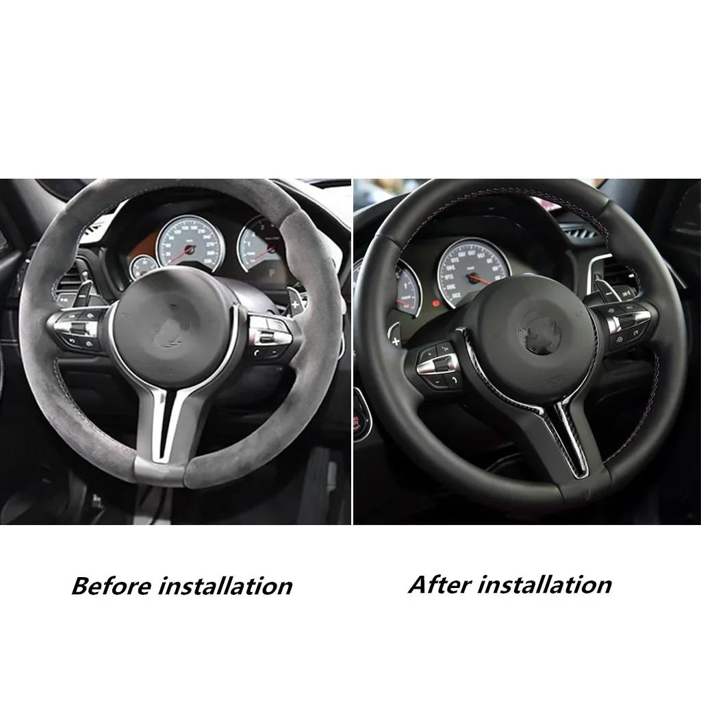 Carbon Fiber Car Inner Steering Wheels Trim Cover for BMW M Series F80 M3/F82 F83 M4/F10 M5/F12 M6 2014 Car Styling Accessories
