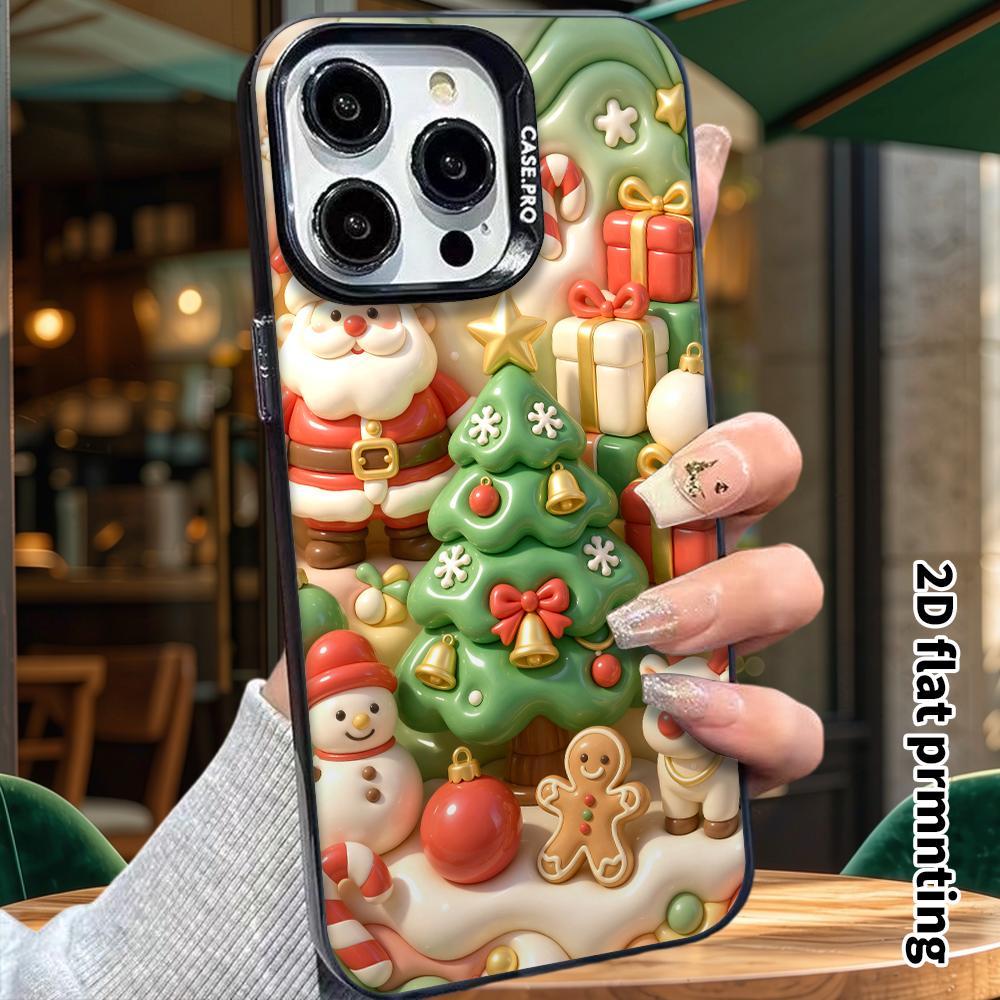 Phone case: 2D flat design, suitable for iPhone 18 17 16 15 14 13 Pro protective case, Christmas themed, perfect holiday gift for Christmas and Hallow