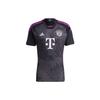Adidas FC Bayern 23/24 Away Jersey with Three-Stripes Letter Print Short Sleeve Men Tops Black HR3719