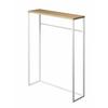 Tower Console Table, White, W60 X D18.5 X H80.5cm, Slim Design with Display Shelf and Hooks, Side Table, 5164