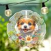 Cute Puppy 3D Kinetic Wind Chime for Outdoor Garden Decor Durable Metal Hanging Gift for Women Mom Grandma Wife Floral Accents Intricate