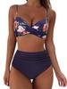 Европейский и американский раздельный купальник: Однотонный, С принтом, Жесткая чашка, Сексуальный дизайн