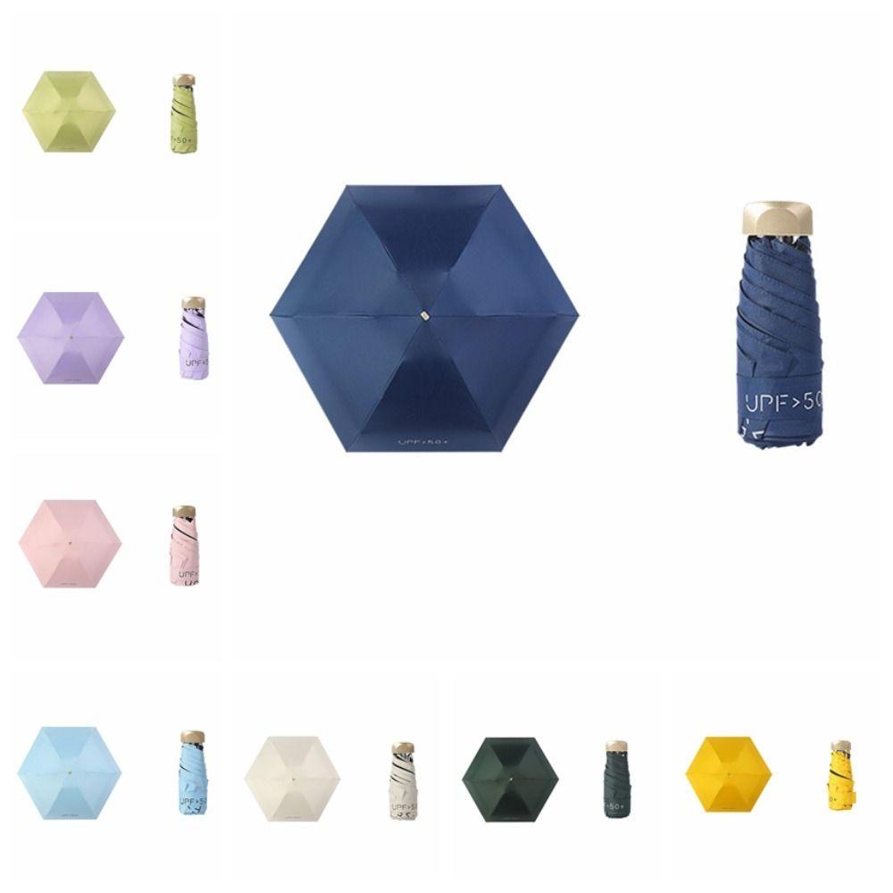Мини-плоский пятисекционный зонт с шестью костями, складной солнцезащитный зонт с защитой от УФ-излучения для использования на открытом воздухе