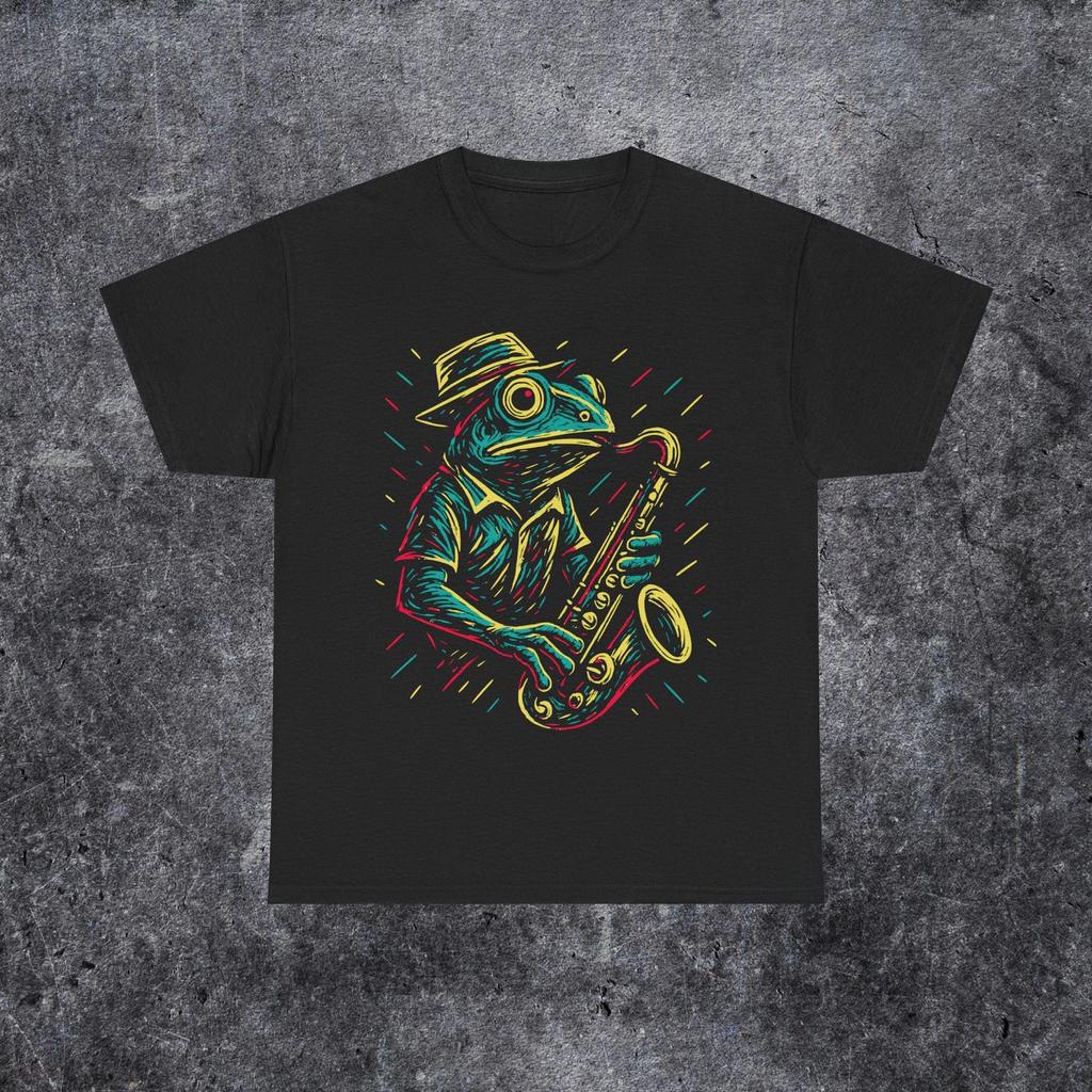 Saxophone Player Abstract Art , Frog Lover Gift, saxophonist gift, Jazz Music Shirt, father's day jazz Tee, Frog Toad Lovers saxophone gift