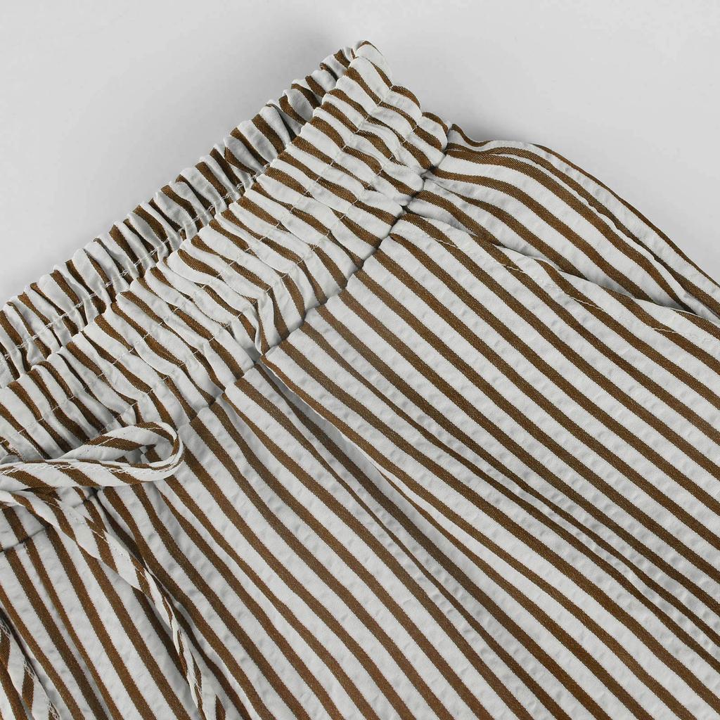 Женские модные повседневные свободные полосатые широкие брюки