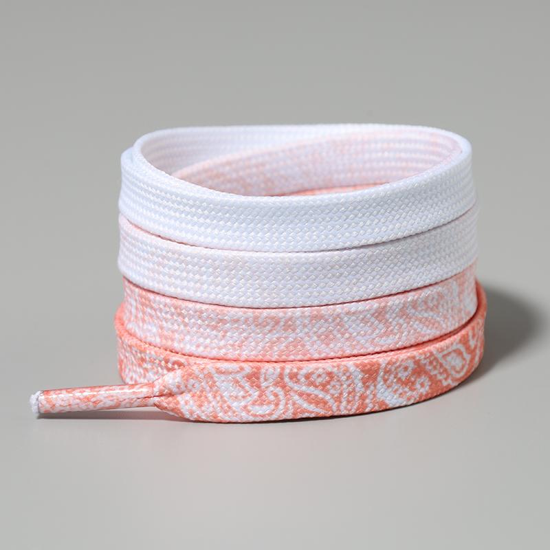 Cashew Flower Shoelaces for Sneakers Quality Fabric Gradient Shoe Laces Trendy 0.8cm Flat Laces for Shoes 120/140/160CM