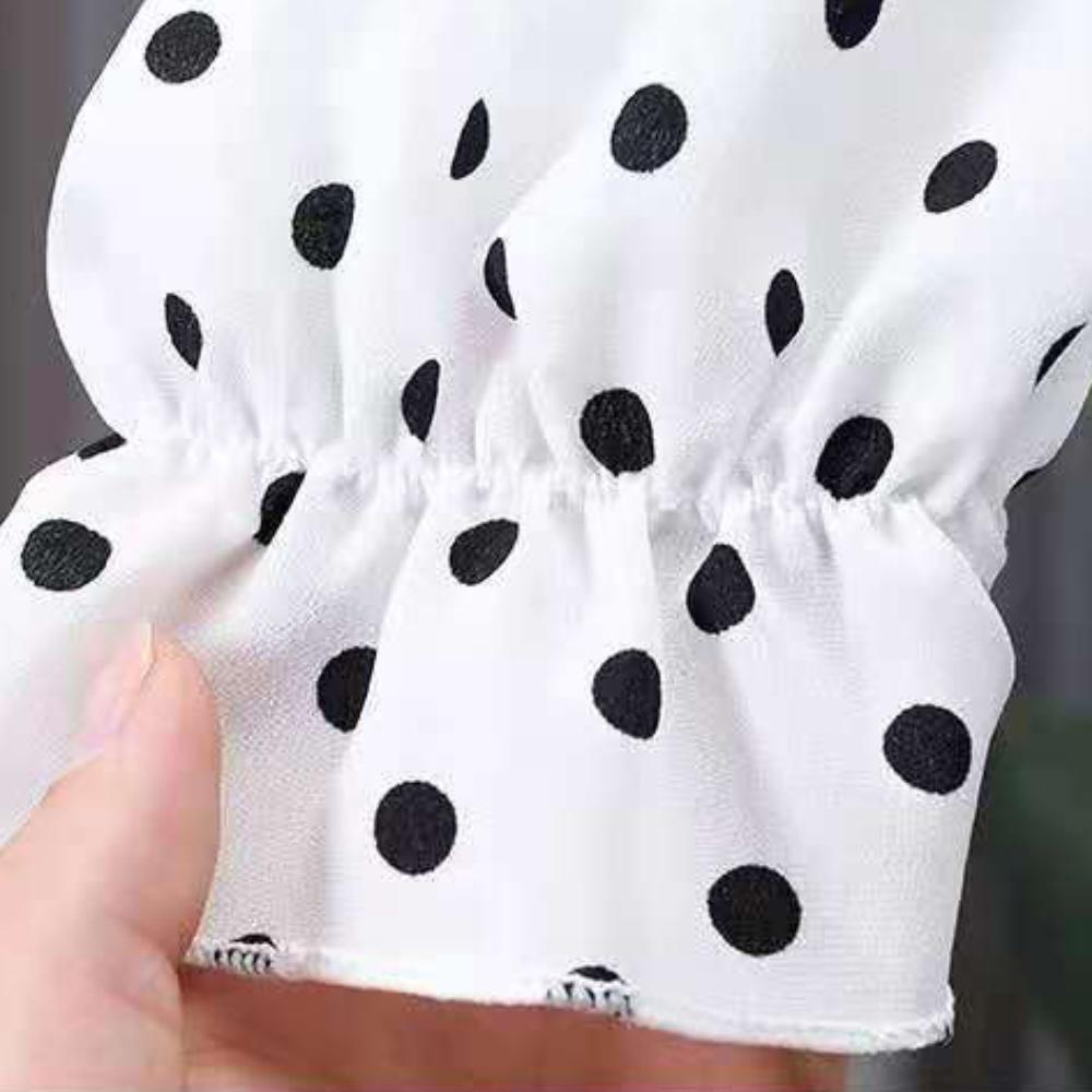 Детская одежда без рукавов, футболка в горошек для маленьких девочек, комплект со штанами, детский летний тонкий свободный топ, брючный костюм