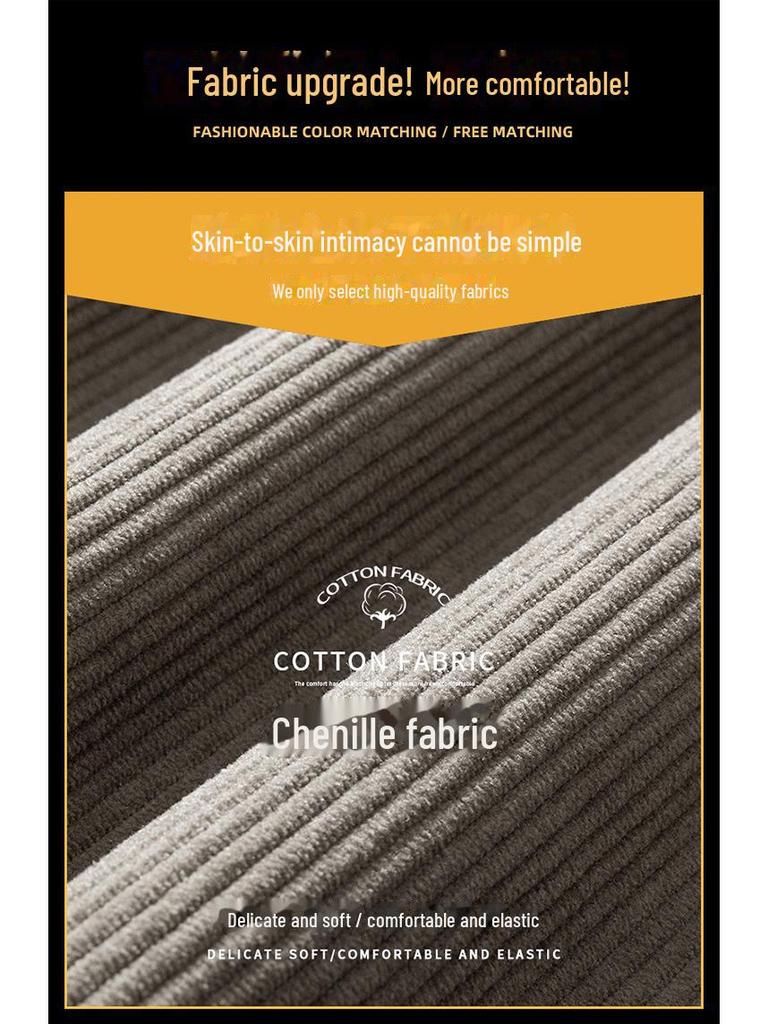 Мужские вельветовые повседневные свободные прямые брюки из бархата — теплые и плотные для осени и зимы