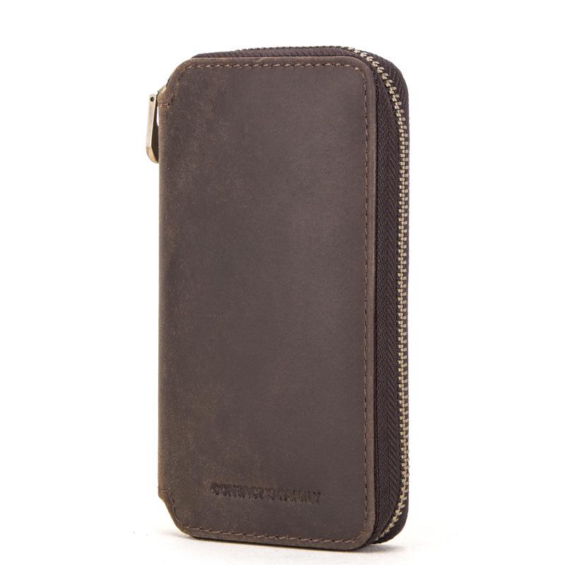 CONTACTS FAMILY Two-Piece Top Grain Cowhide Watch Pouch - Handmade Storage for Couple's Wristwatches