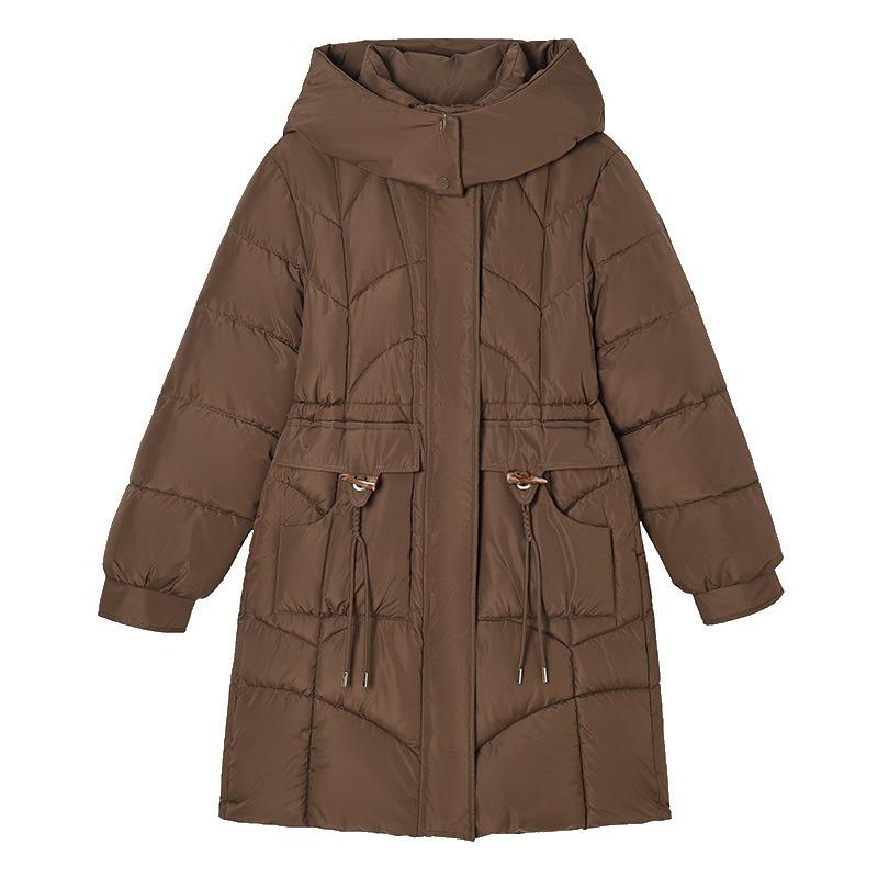 Женская хлопковая одежда зимняя новая хлопковая одежда женская повседневная средней длины с поясом утолщенная теплая хлопковая куртка