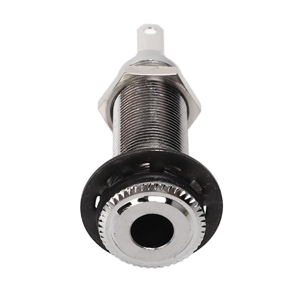 Guitar Threaded Jack Replacement Brass Straight Output Endpin for Electric Guitar Bass Silver