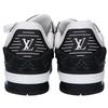 LOUIS VUITTON 1A9JGF LV Trainer Monogram Denim and Grained Calf Leather Sneakers shoes 8 1/2 blackUsed