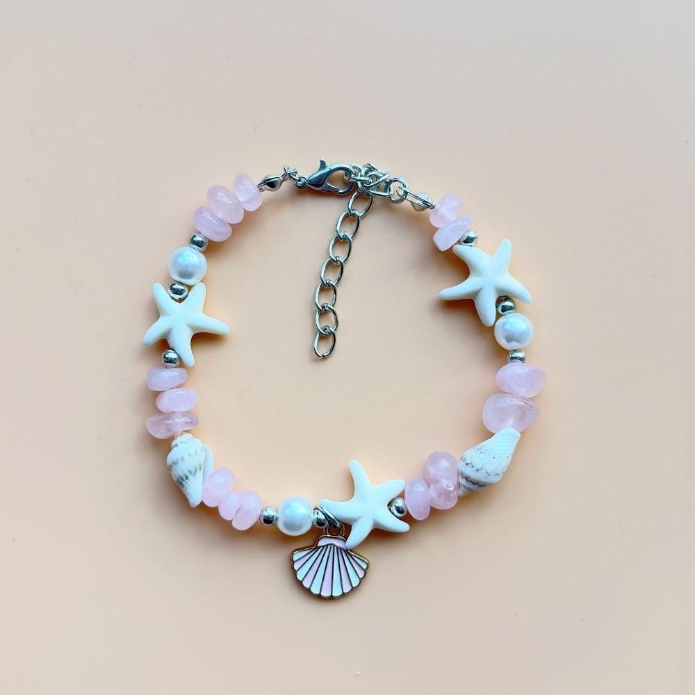 Adjustable Beach Beads Bracelet Pearl Summer Bangle Creative Shell Starfish Bracelet Vacation
