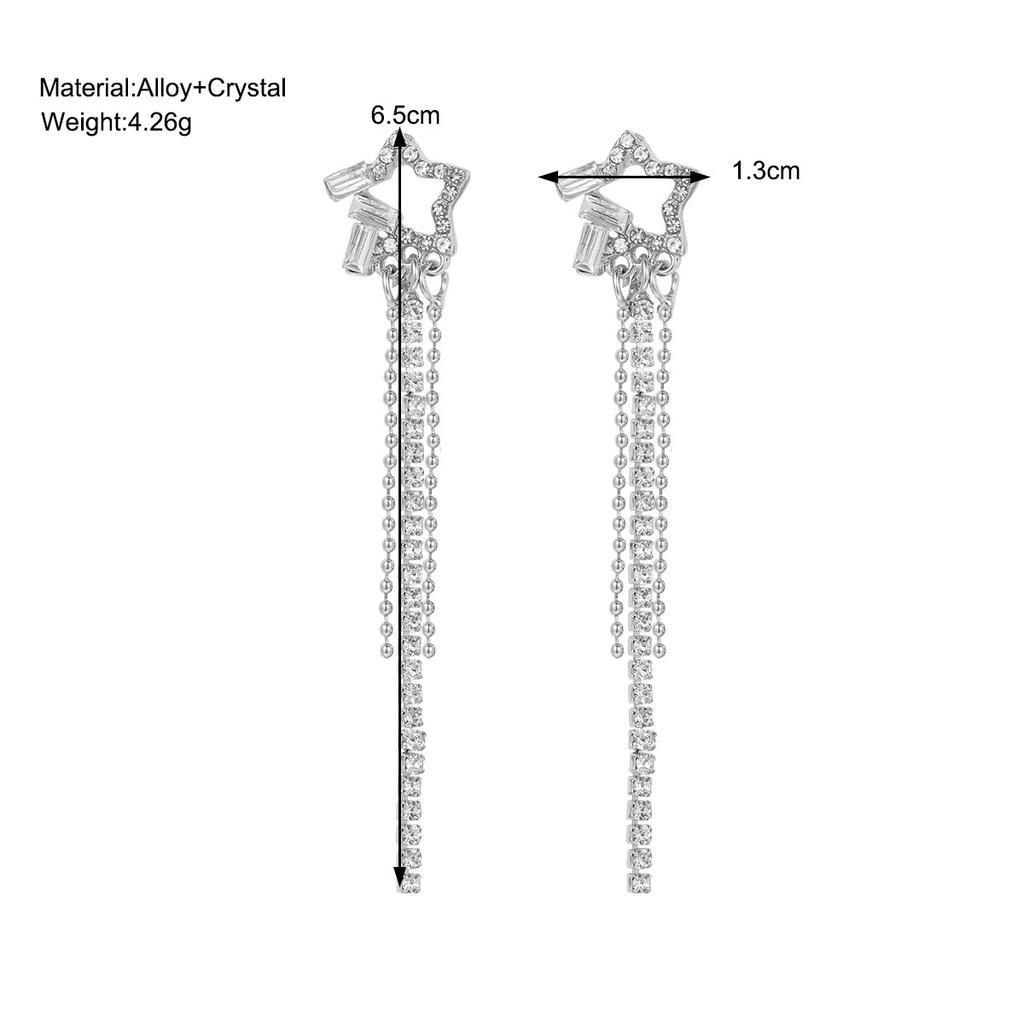 Новые Простые Звезды Серьги с Кисточками для Женщин Корейский Шарм Деликатные Блестящие Стразы Висячие Серьги Мода Свадебный Подарок Украшения
