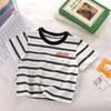 2025 Детская футболка с короткими рукавами для мальчиков и девочек, летняя новая полосатая футболка для малышей, тонкая рубашка с короткими рукавами, повседневная одежда