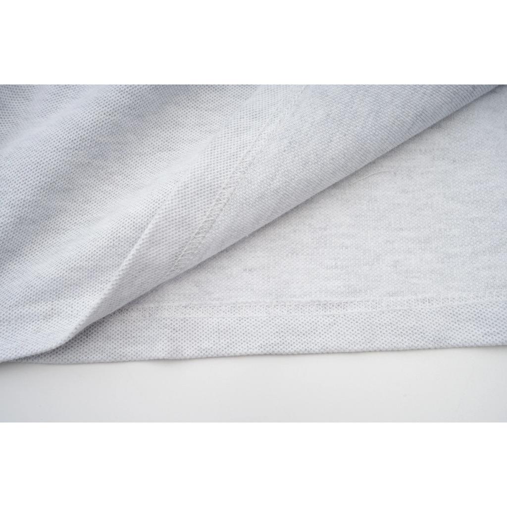 Мужская рубашка поло с длинным рукавом серого цвета с синими и желтыми акцентами, с логотипом и вышивкой «Мадрид»