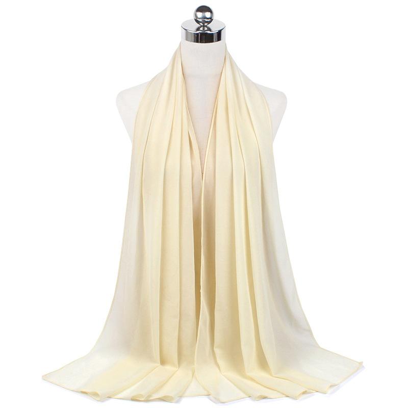 Muslim Chiffon Hijab Scarf Women Long Solid Color Head Wrap For Women Hijabs Scarves Ladies Muslim Veil Jersey Hijabs 180*70cm