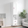 VidaXL Highboard Buffet High Gloss White 34.5x34x180 Cm Engineered Wood 3200235