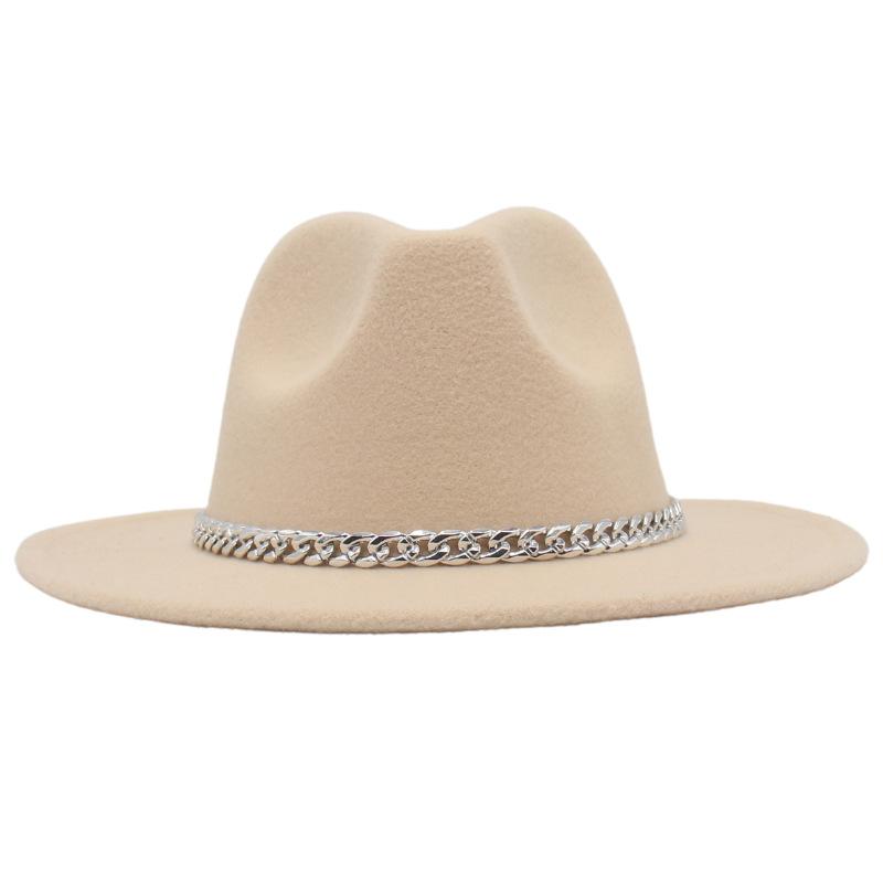 Цепочка Мужская и Женская Многоцветная Сценическая Шляпа Шляпа из Шерстяного Войлока Джазовая Цилиндр Шляпа