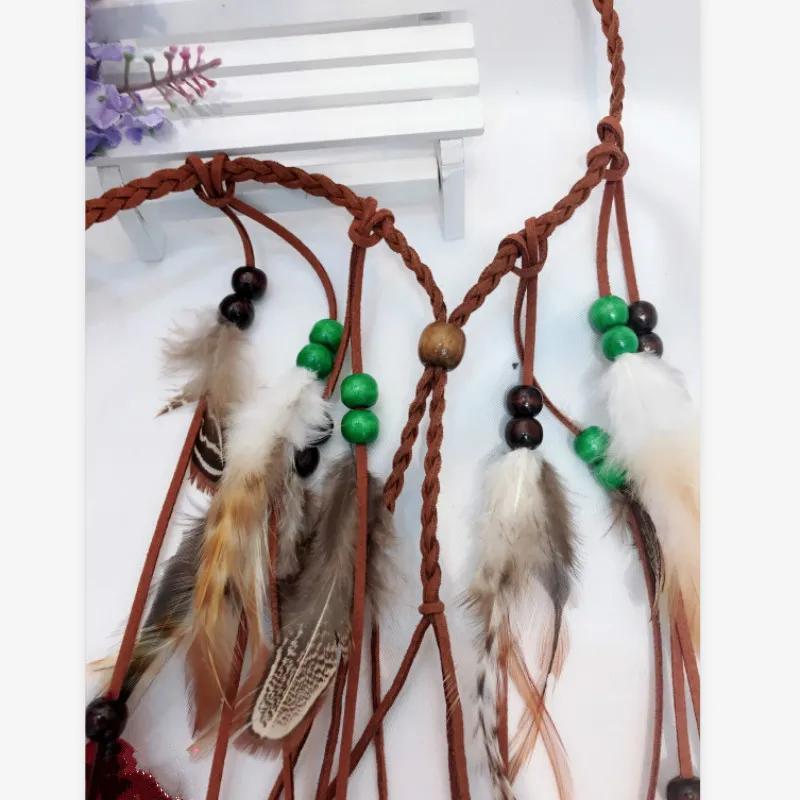 Модный винтажный индийский стиль перьевая повязка на голову павлинья перьевая повязка на голову в стиле бохо повязка на голову аксессуары креативные подарки украшения