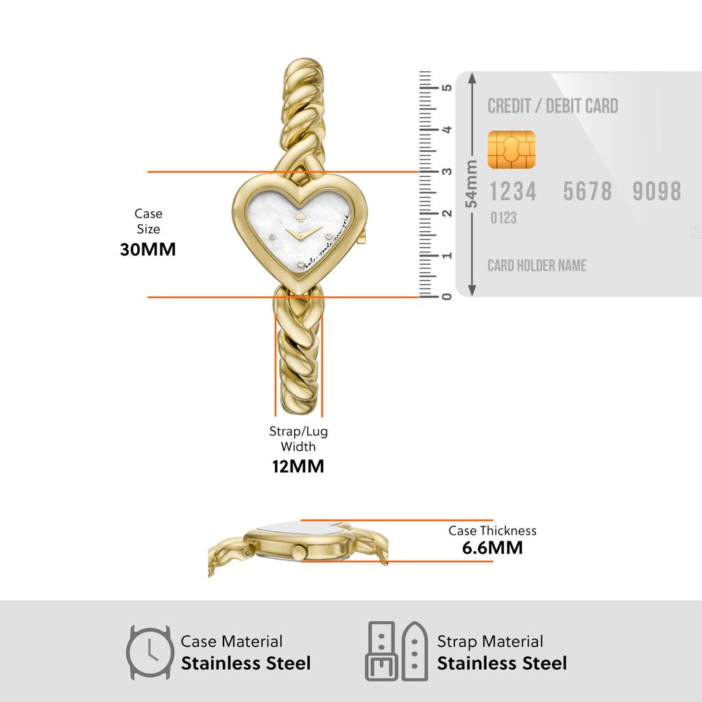 Spade New Monroe Heart Watch KSW1861 Gold [Кейт Йорк] Женские