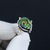 Natural Abalone Shell Adjustable 925 Sterling Silver Ring - Fits US Sizes 6 To 10 - Handmade Boho Jewelry for Women & Men, Valentine Gifts