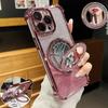 Mirror Makeup Holder Bling Glitter Soft Phone Case for iPhone 16 15 14 13 16e Samung A03 A04 A05 A06 A14 A15 A16 S25 S24 Redmi Note 14 13 12 11 10