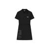 Fashion Trend Workwear Style Casual American Vintage Logo Print Polo Dress Women Dresses Black F11W329306ABK