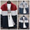 Autumn Winter Cardigan Sweater Men Fleece Zipper Sweaters Velvet Contrast Striped Sweater Coats Casual Jackets