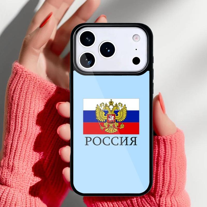 Russia Flag Phone Case for iPhone 17 Air 16e 15 14 13 Pro Max Back Cover for 12 11 Pro Coque