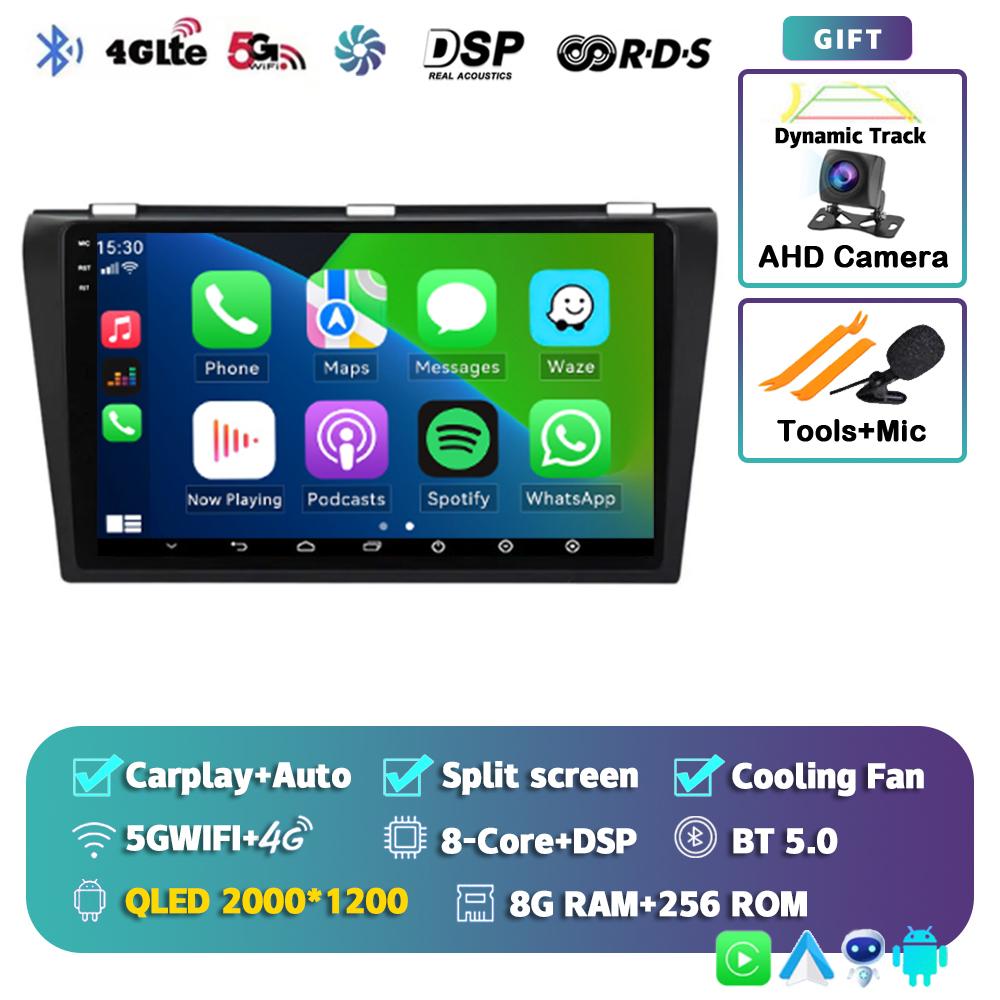 Android 14 Carplay Auto Car Radio For Mazda 3 2004-2009 Multimedia Video Player Navigation Speakers Head Unit Stereo 2 Din Audio