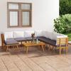 VidaXL Solid Acacia Wood Garden Lounge Set 9 Pcs with Cushions Outdoor Furniture Patio Furniture Terrace Furniture 3087022