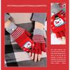 Winter Cute Girls Christmas Gloves Kids Warm Cartoon Gloves Students Fingerless Writing Gloves with Flip Cover 7-13Y
