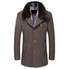 Autumn and Winter Men's Wool Coat Business Woolen Coat Men's Piled Thickened Wool Men's