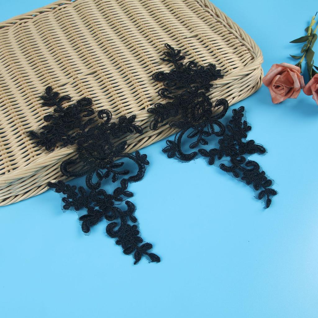 Black Car Bone To Flower Diy Home Soft Decoration Embroidery Polyester Silk Lace Clothing Wedding Jewelry Embroidery Lace Cloth