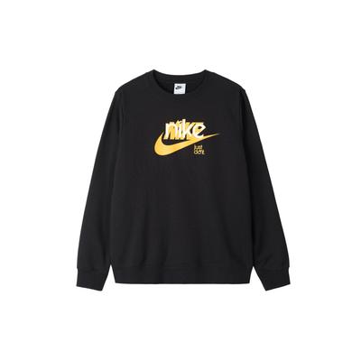 Nike Свитшот с длинным рукавом и круглым вырезом в американском стиле с буквенным принтом Женская толстовка черного цвета FN3629-010